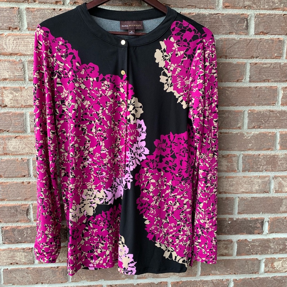 Dana Buchman Floral Long Sleeve Blouse